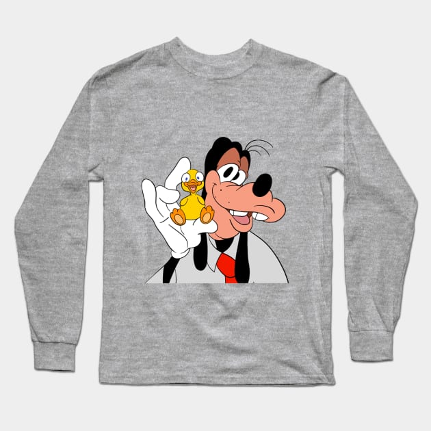 Goofy and duck Long Sleeve T-Shirt by cariespositodesign